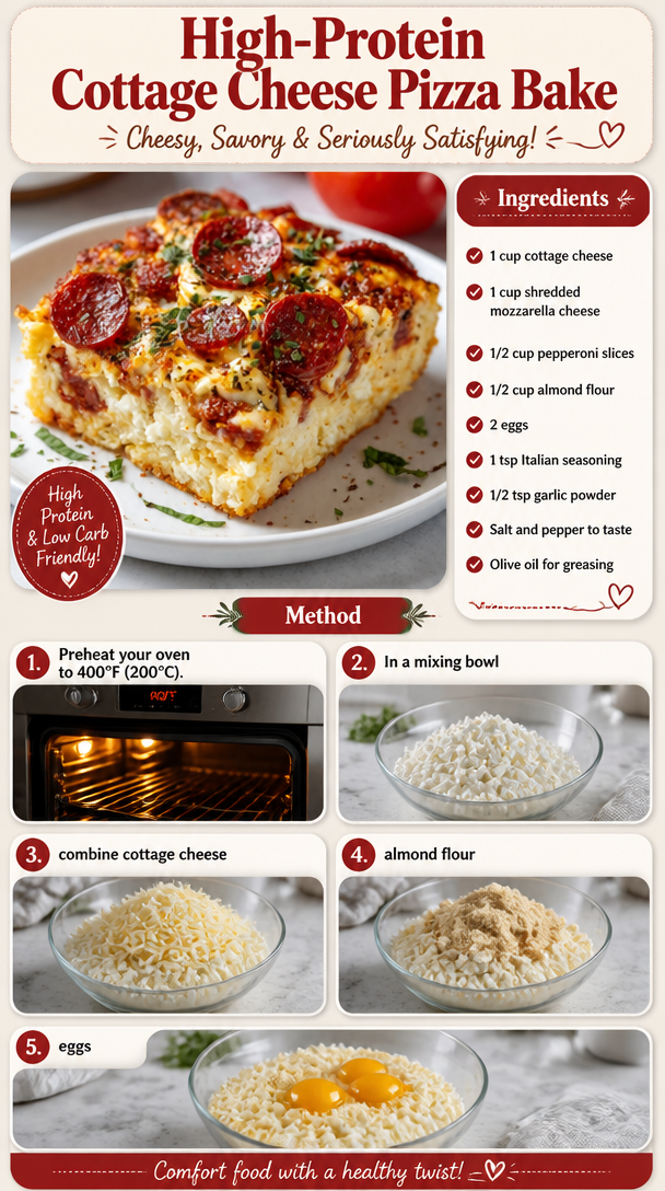 High-Protein Cottage Cheese Pizza Bake