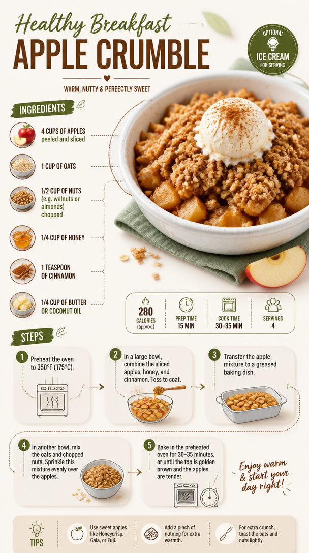 Healthy Breakfast Apple Crumble