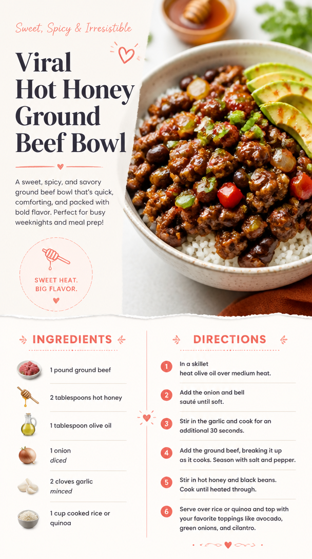 Viral Hot Honey Ground Beef Bowl