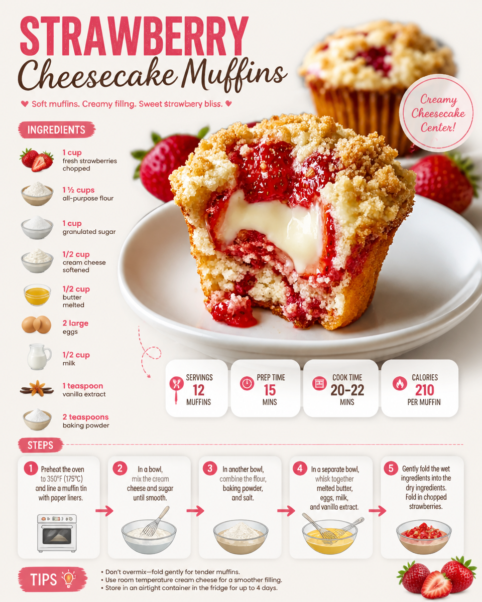 Strawberry Cheesecake Muffins