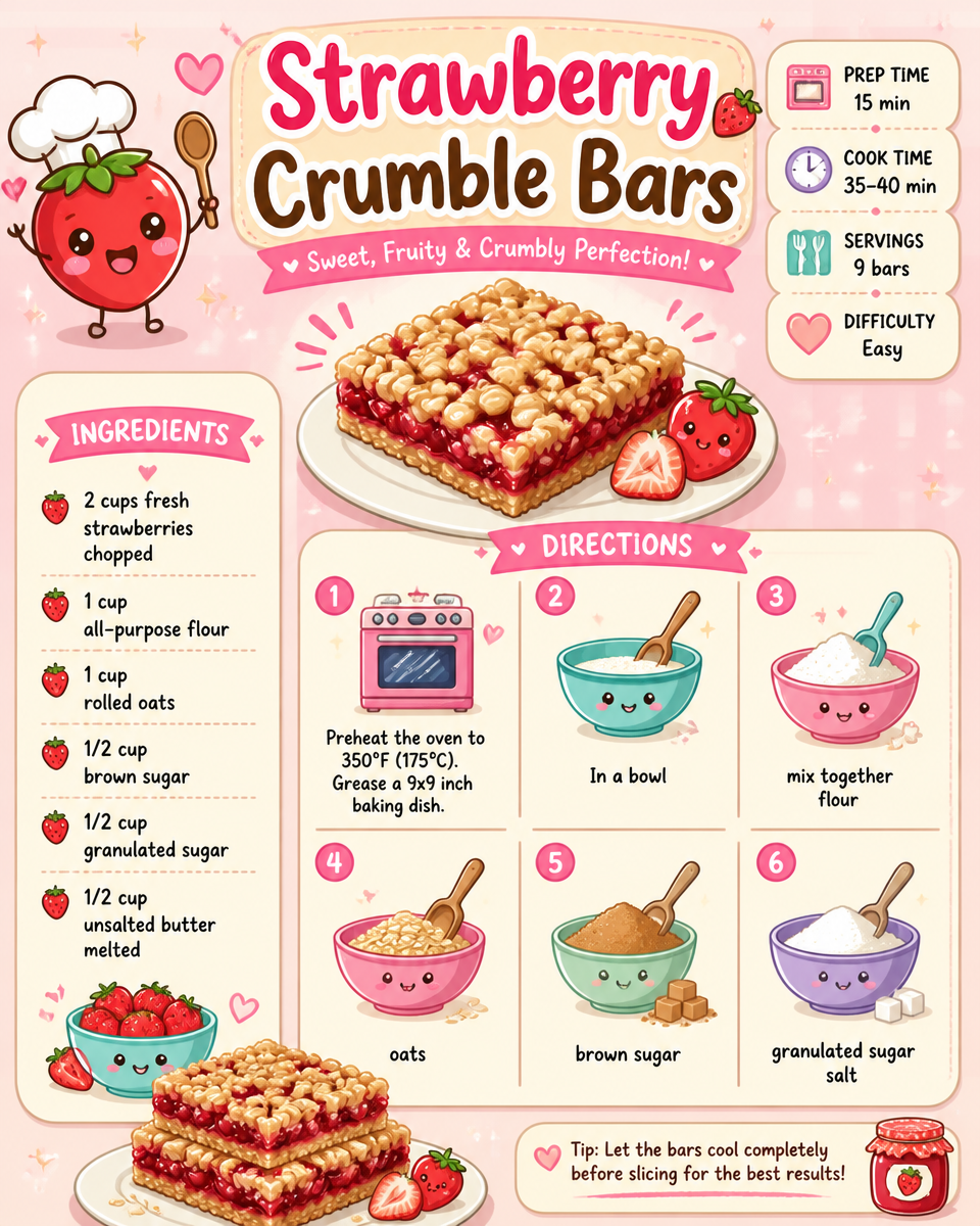 Strawberry Crumble Bars