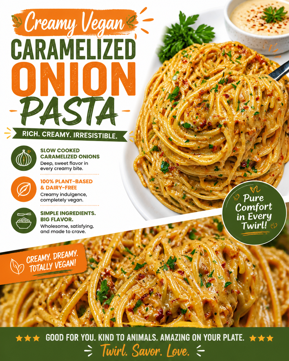 Creamy Vegan Caramelized Onion Pasta
