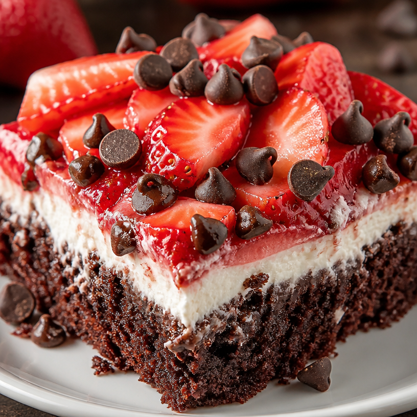 Strawberry Earthquake Cake