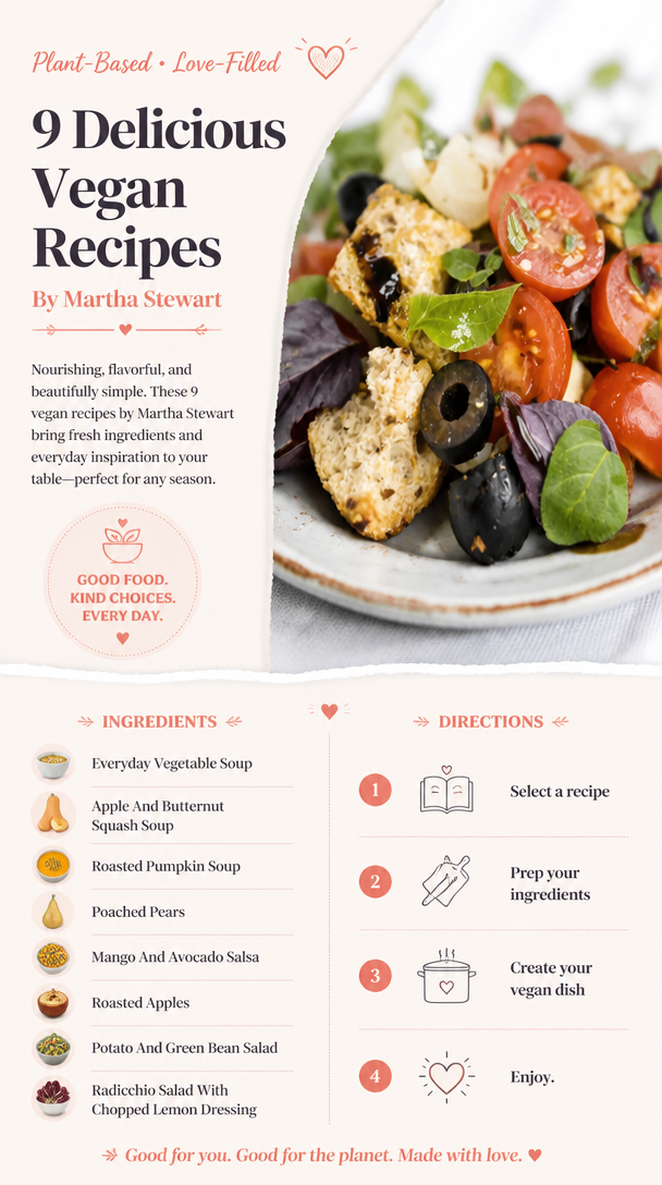 9 Delicious Vegan Recipes By Martha Stewart