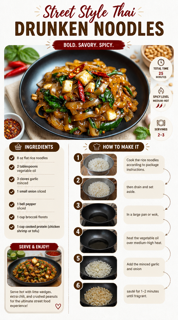 Street Style Thai Drunken Noodles