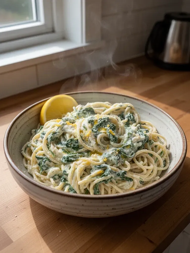 10-MINUTE LEMON RICOTTA PASTA WITH SPINACH - The clever meal