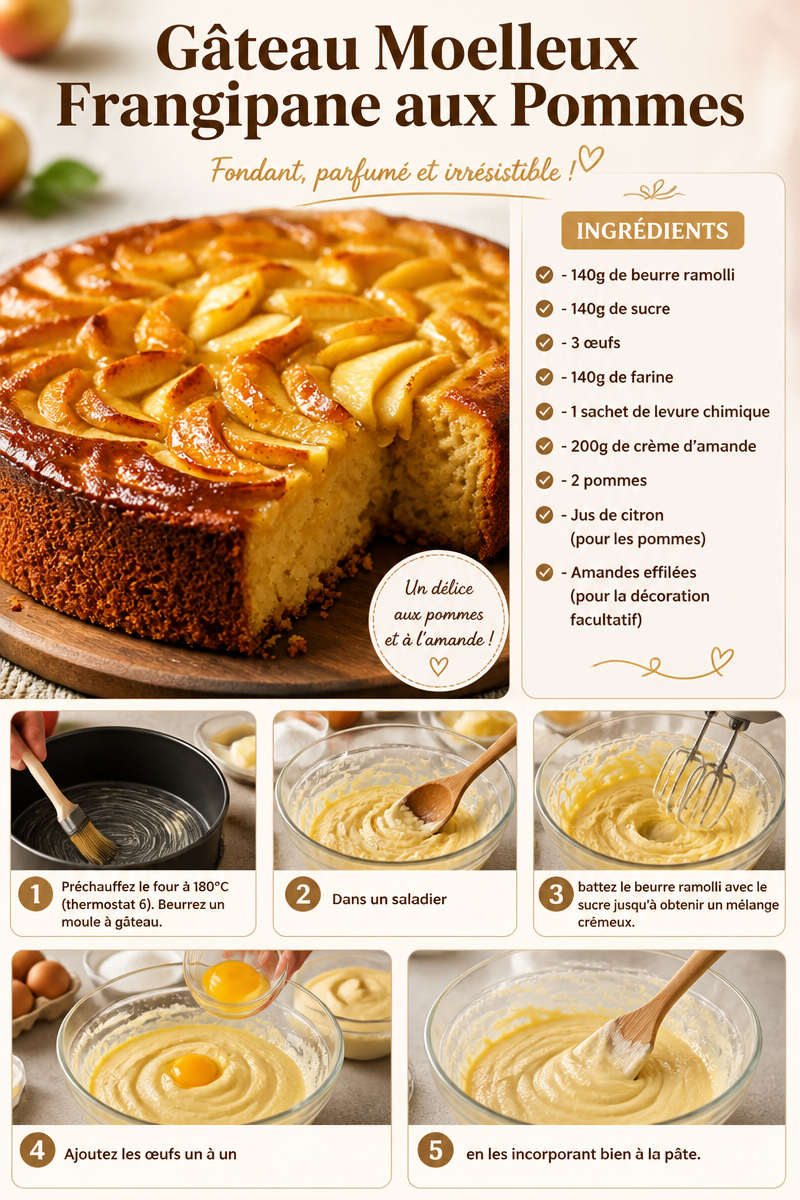 Gâteau Moelleux Frangipane aux Pommes