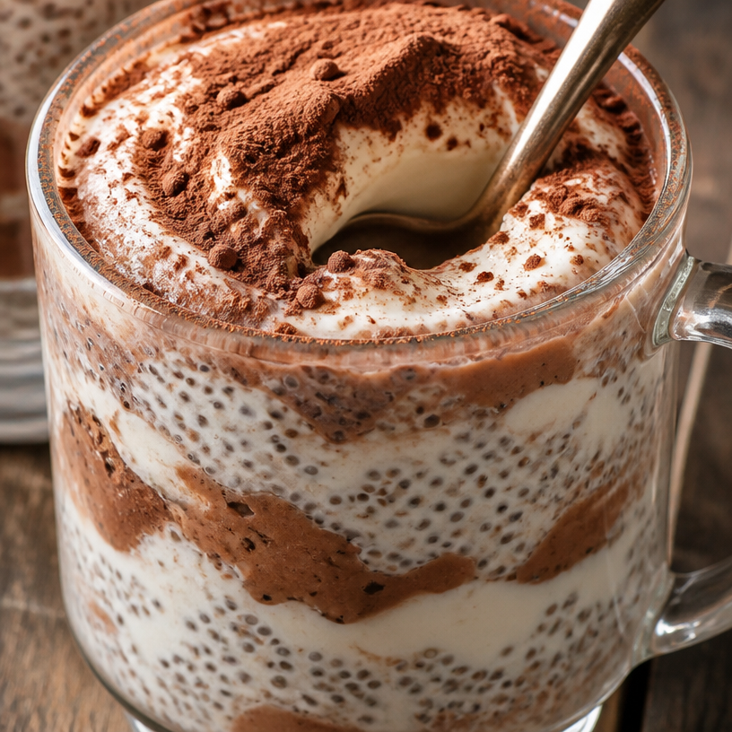 Pudding Chia Tiramisu au Yaourt Grec