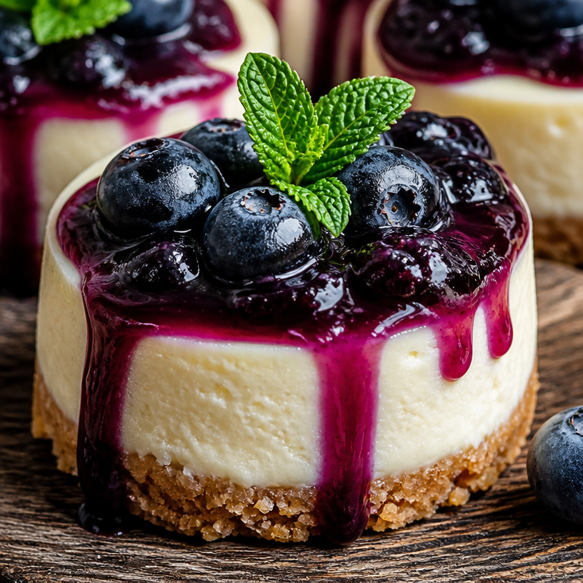 Mini cheesecakes aux myrtilles