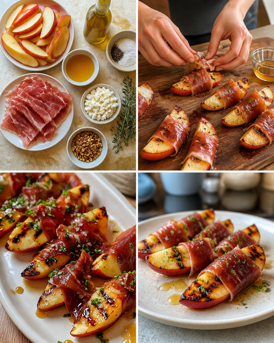Grilled Apples with Prosciutto and Honey