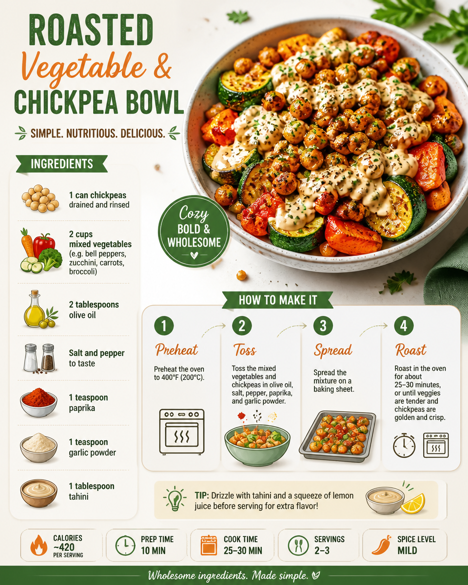 Roasted Vegetable & Chickpea Bowl