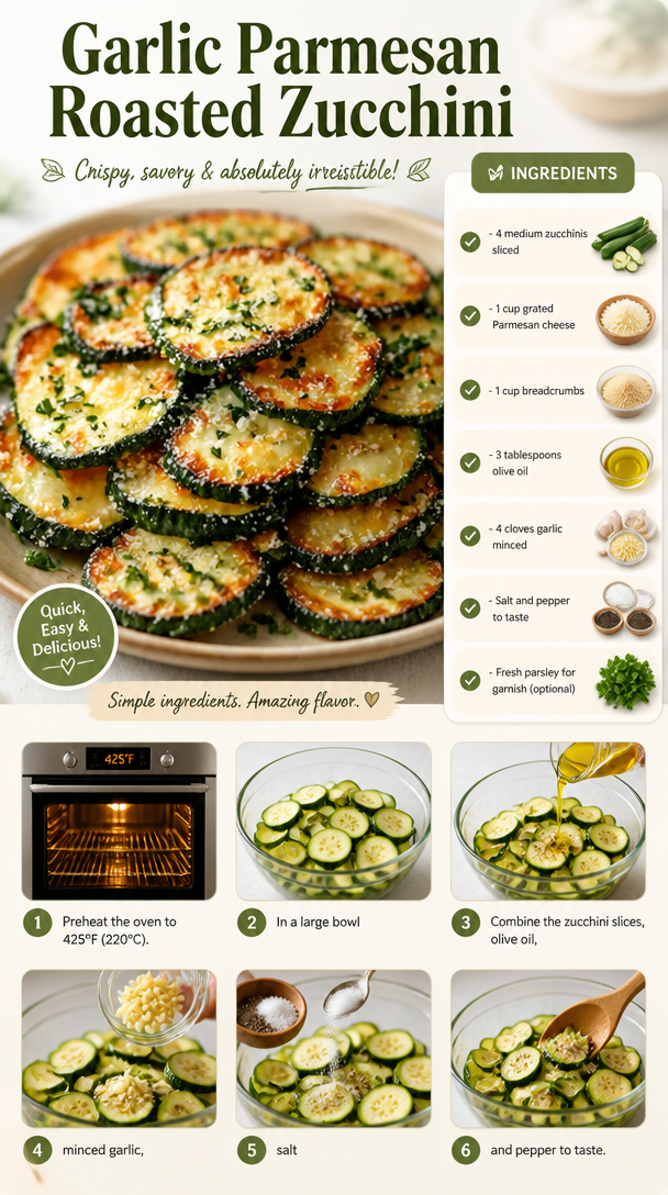 Garlic Parmesan Roasted Zucchini