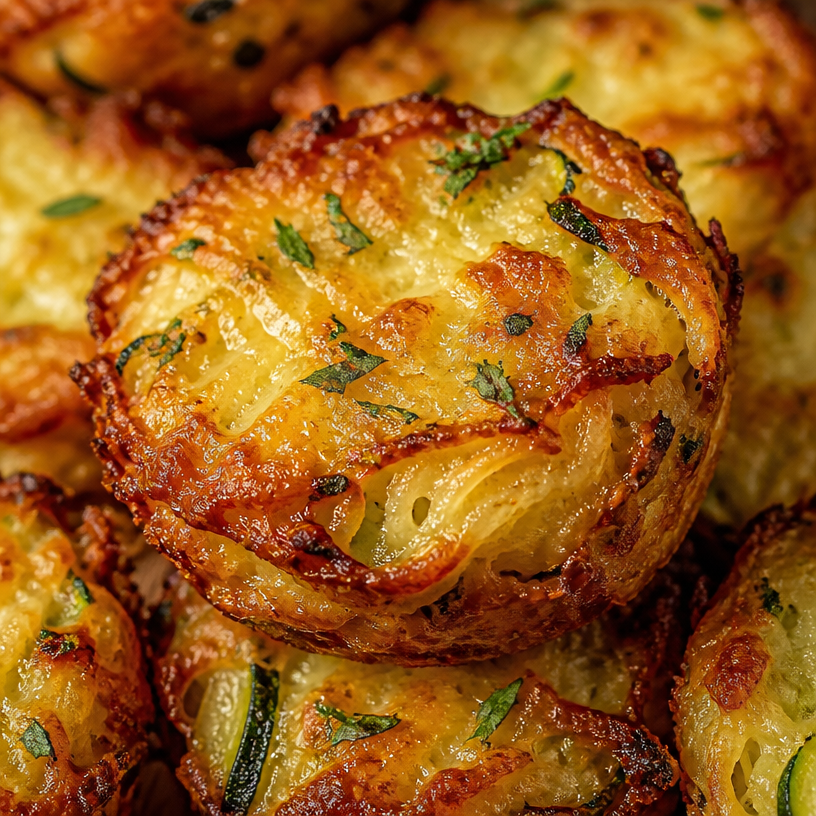 Crispy Parmesan Zucchini Potato Muffins