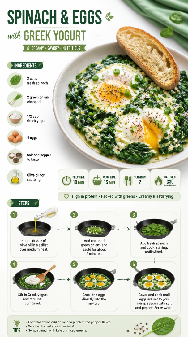 Spinach and Eggs with Greek Yogurt