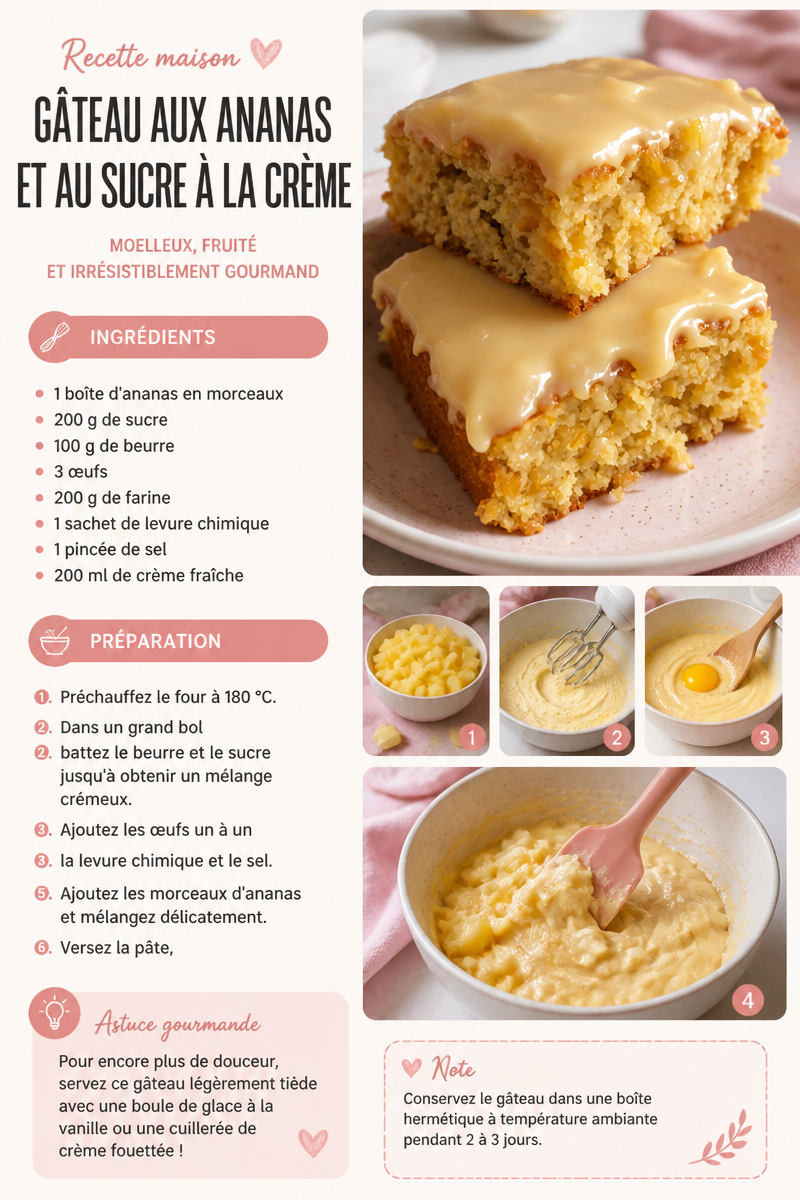 Pineapple Cake with Cream Sugar