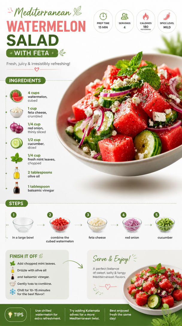 Mediterranean Watermelon Salad with Feta