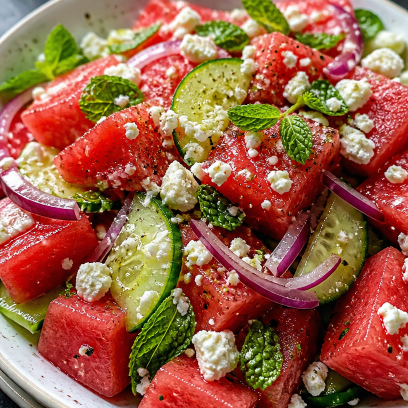 Mediterranean Watermelon Salad with Feta