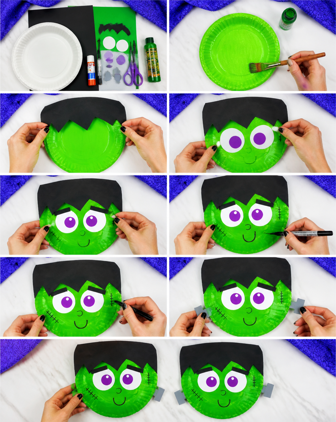 Frankenstein Paper Plate Craft [Free Template]