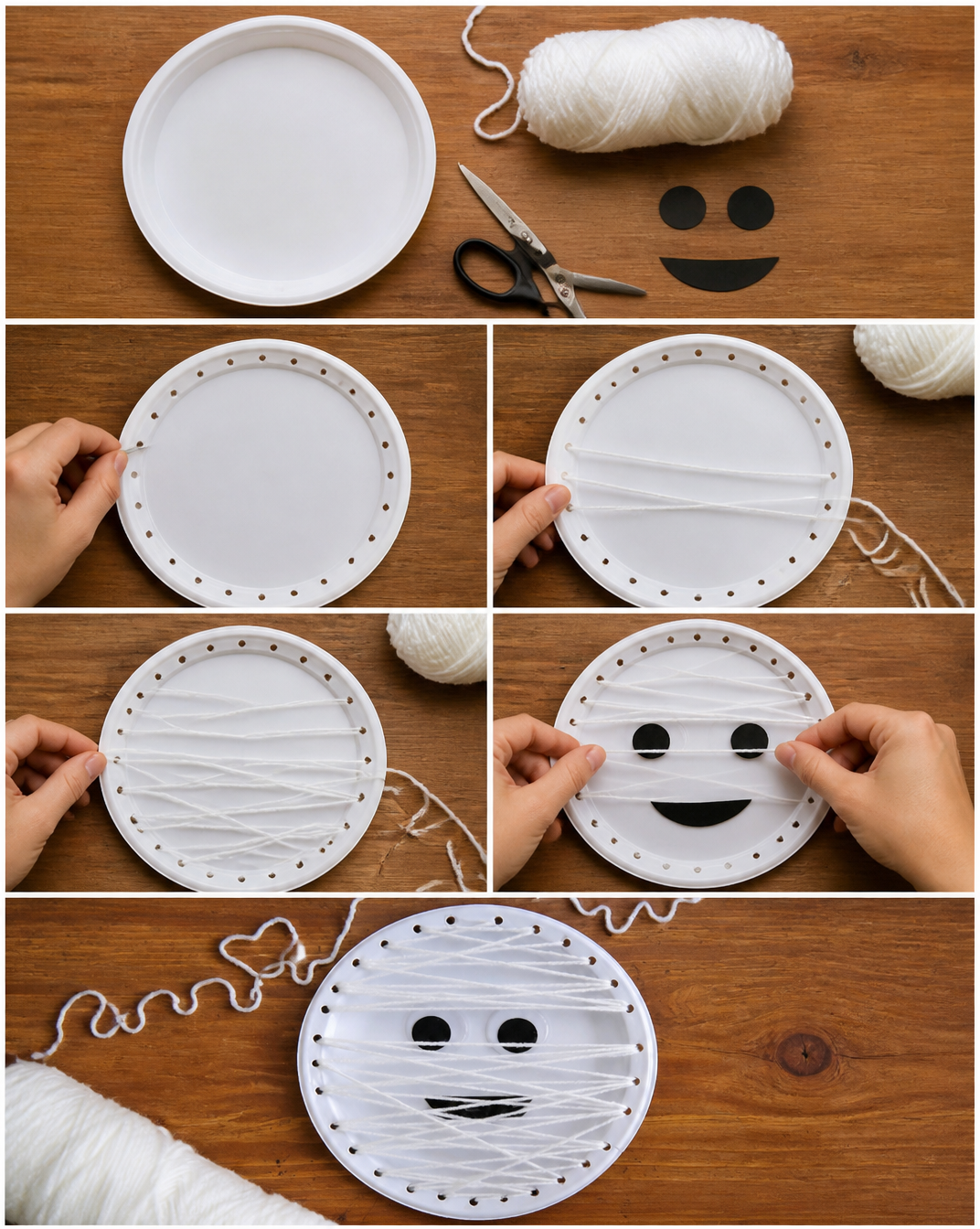 Mummy Paper Plate Lacing Craft - Our Kid Things