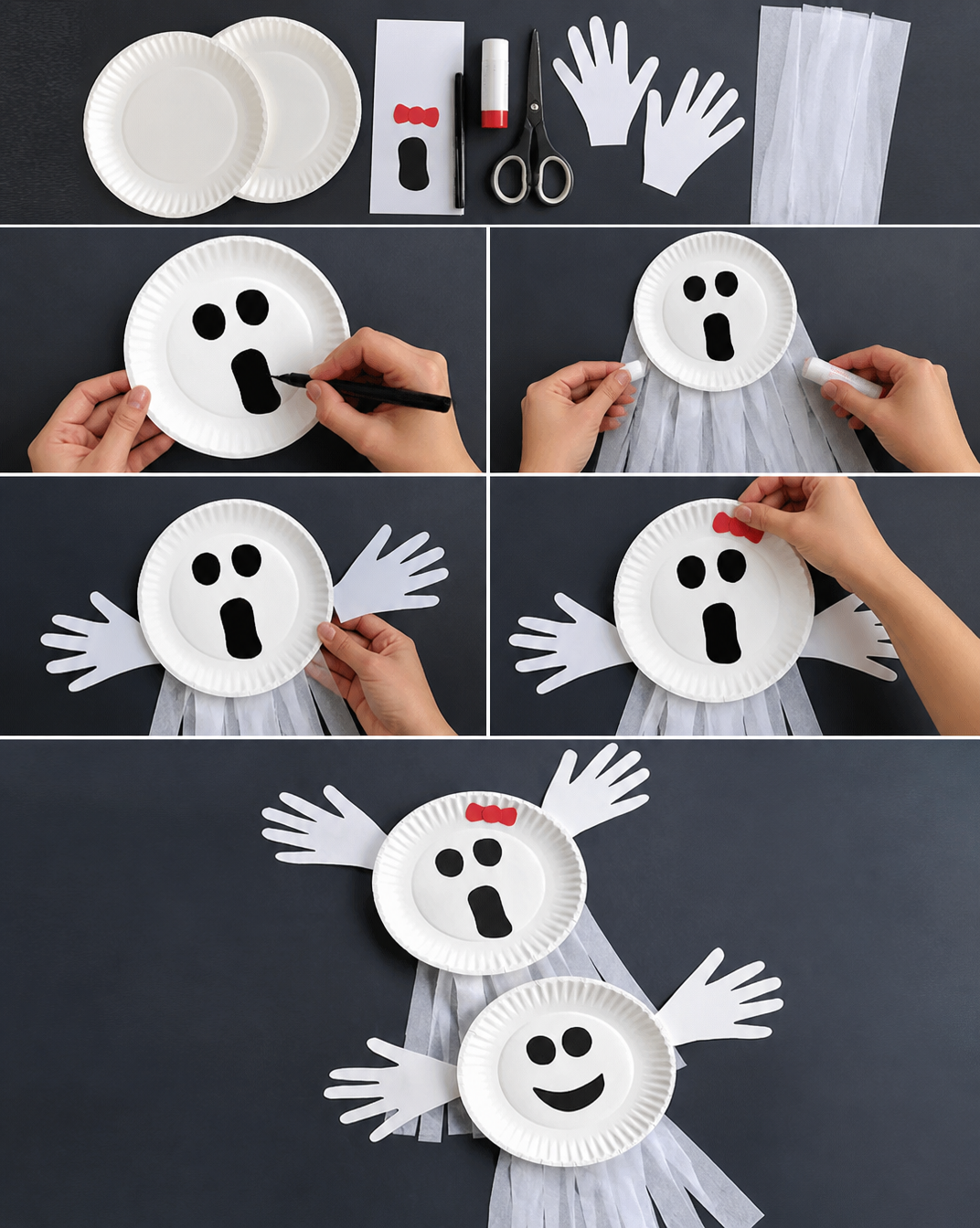 How to Make a Paper Plate Ghost | Ghost Handprint Craft