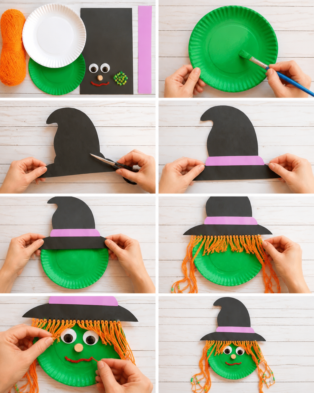 Paper Plate Witch Craft For Kids - Easy Halloween Craft