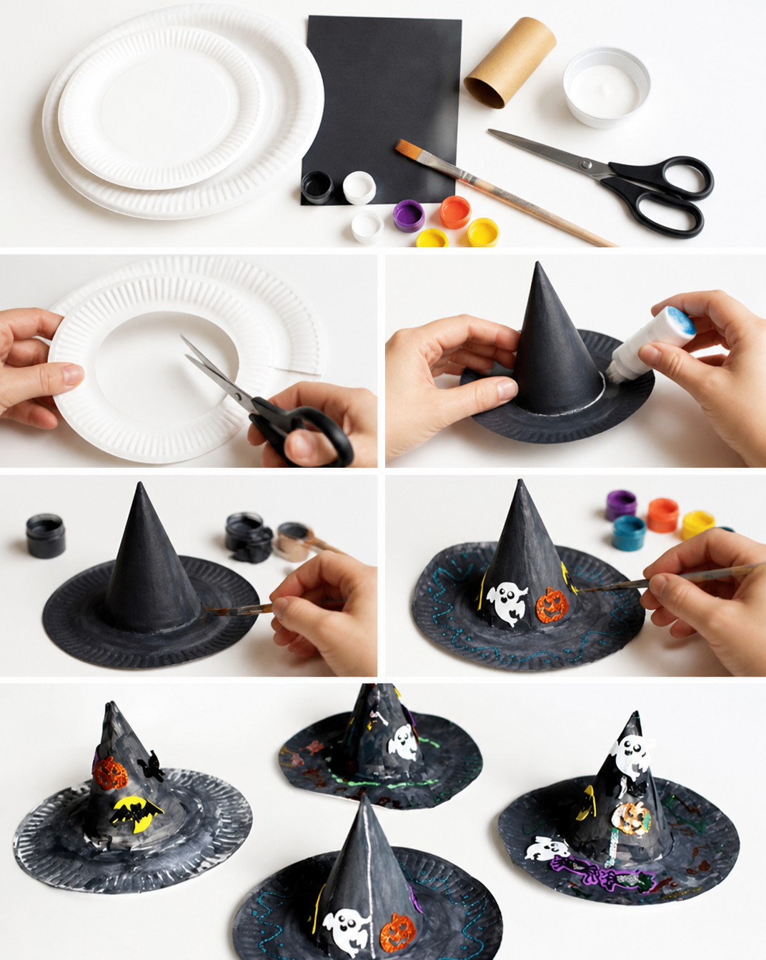 Halloween Craft for Kids - Paper Plate Witch Hat - Cute Crafts