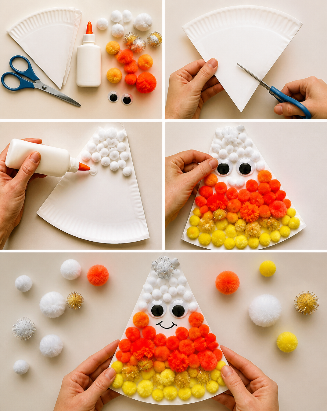 Paper Plate Candy Corn Craft