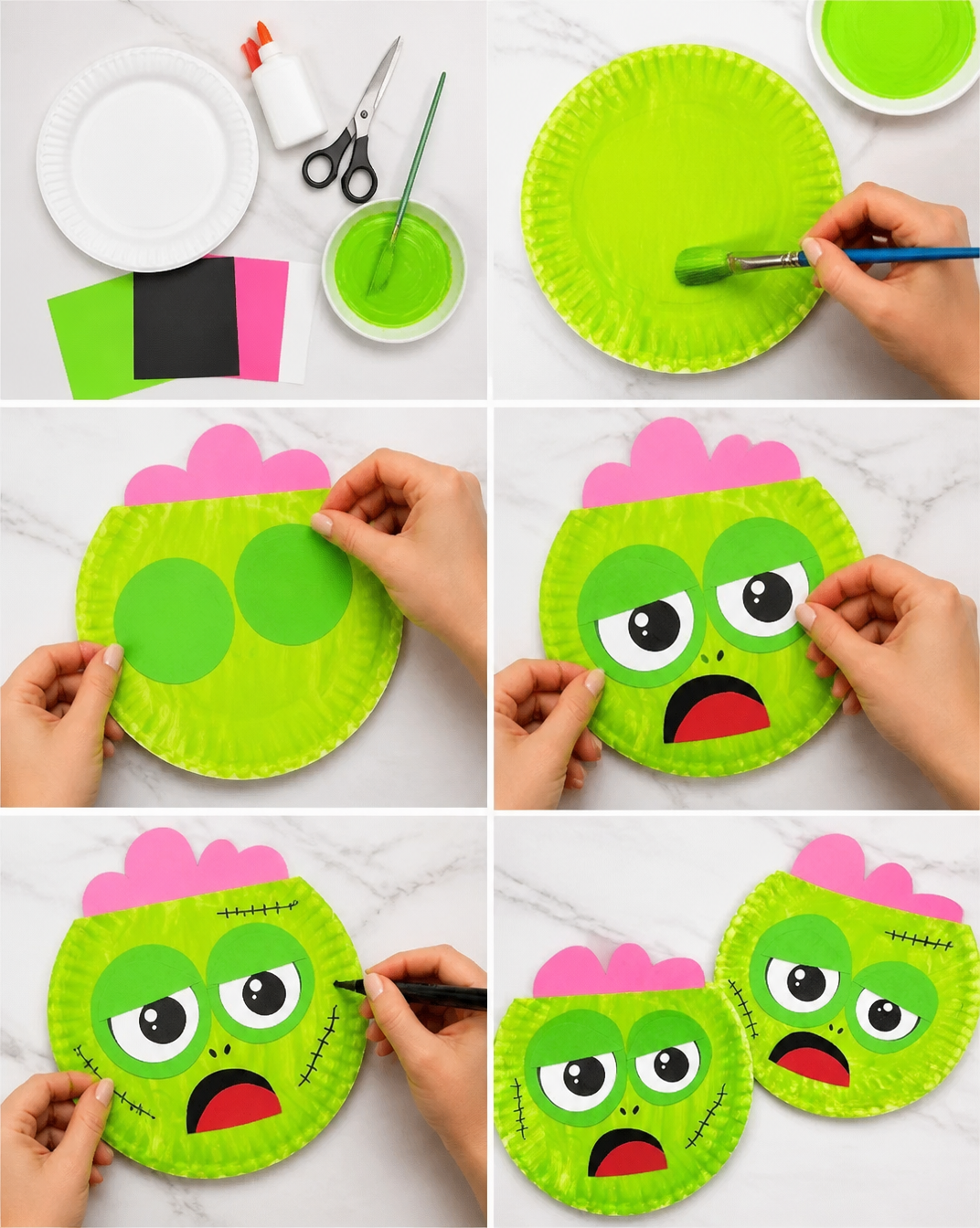 Zombie Paper Plate Craft For Kids [Free Template]