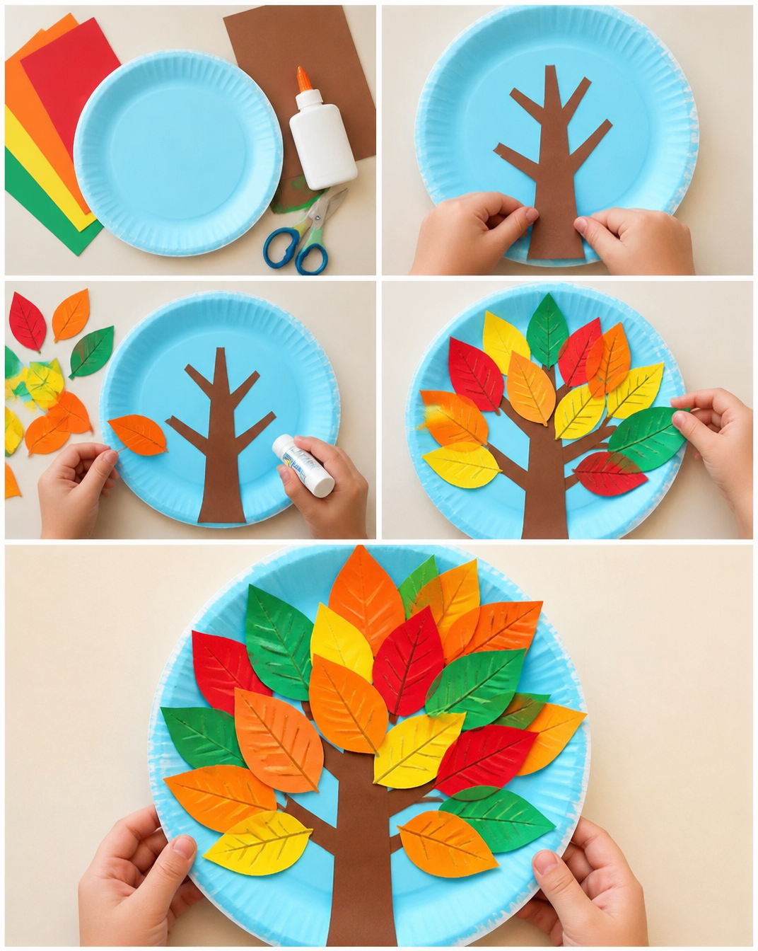 How to Make a Paper Plate Autumn Tree Craft (Easy!) - Arty Crafty Kids