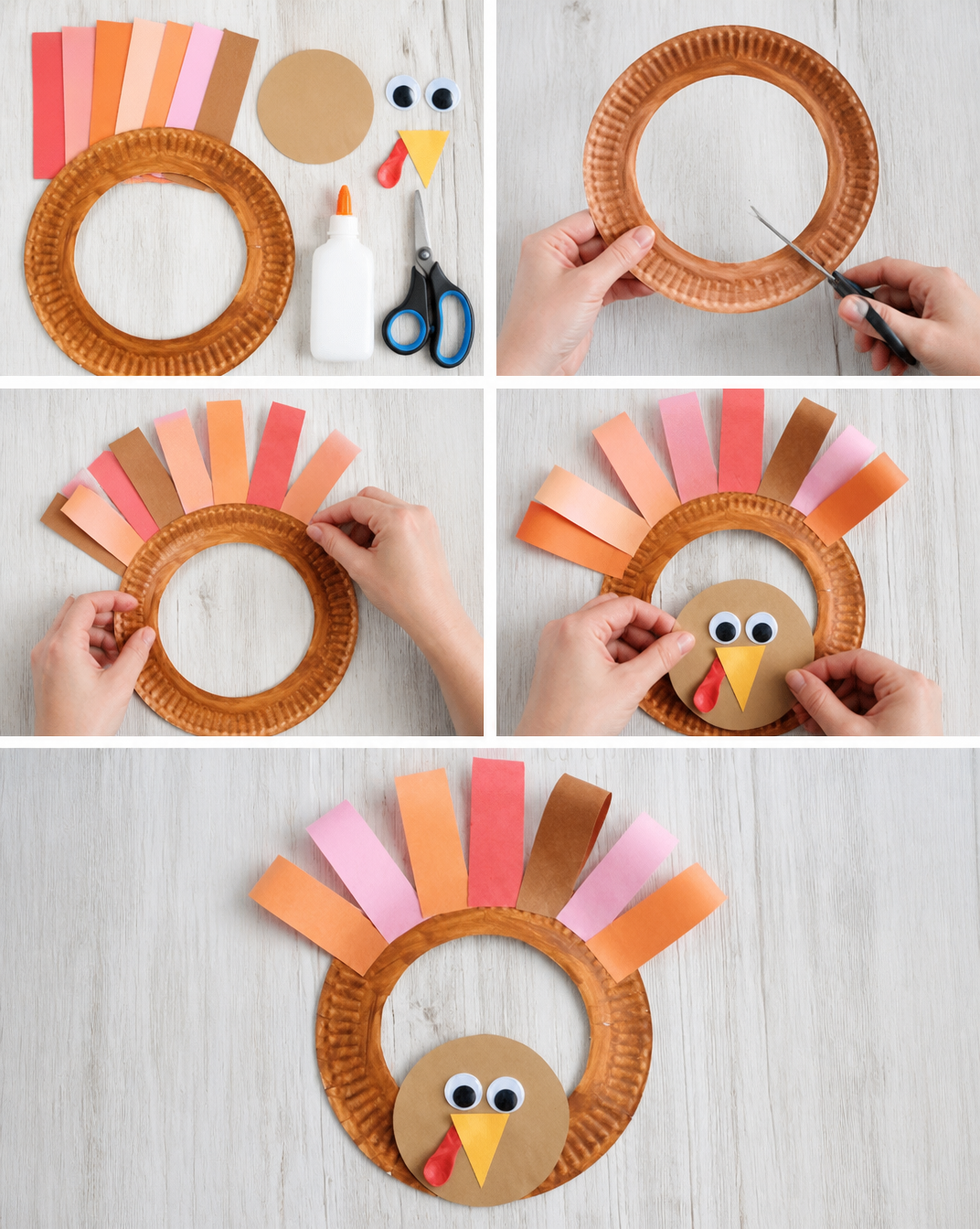 Paper Plate Thanksgiving Turkey Wreath - I Heart Crafty Things