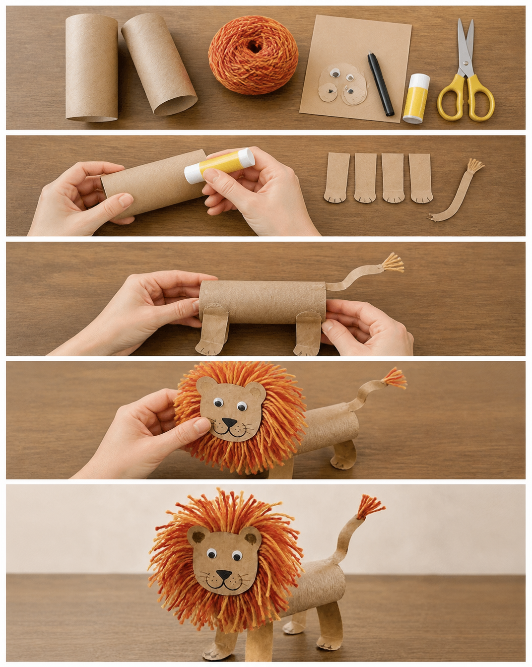 Easy Toilet Paper Roll Lion Craft