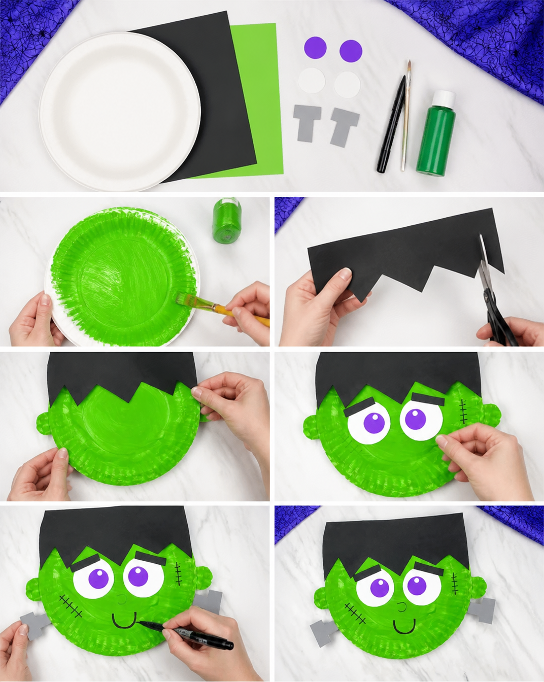 Frankenstein Paper Plate Craft [Free Template]