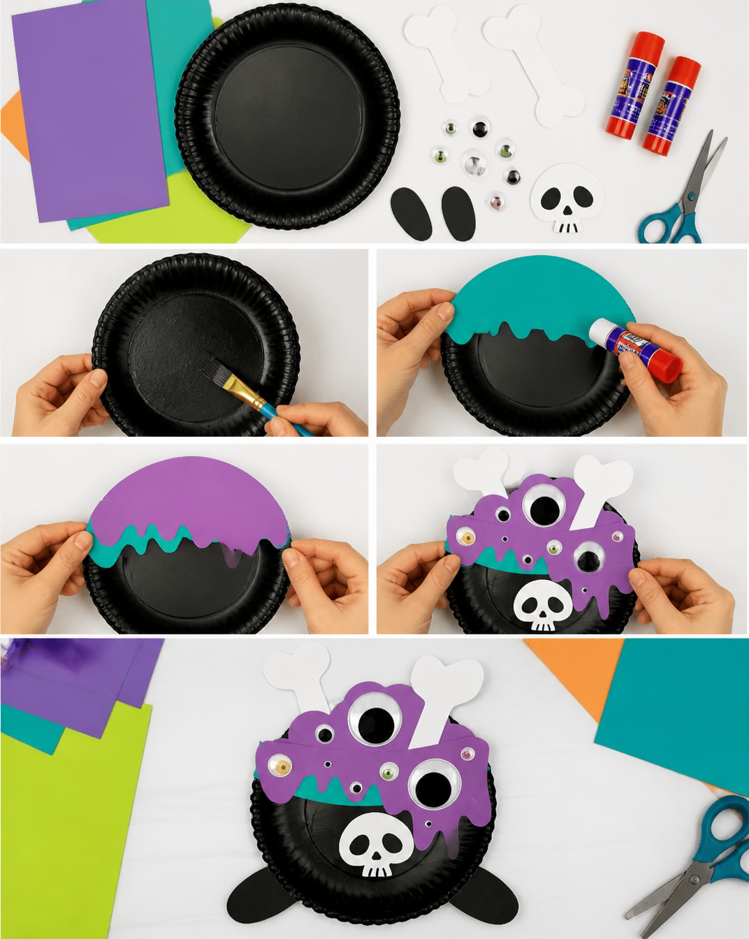 Paper Plate Witches Brew Craft For Kids [Free PDF Template]
