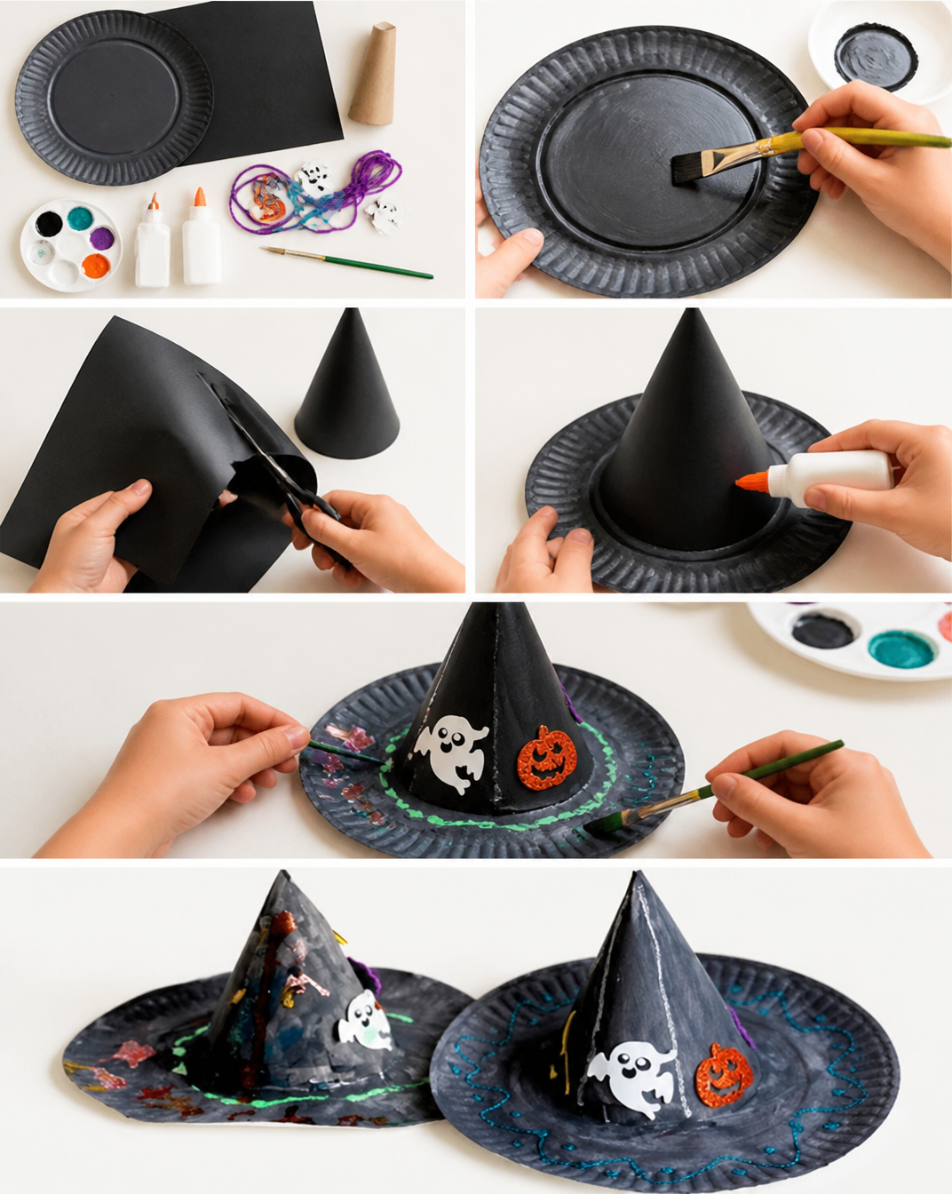 Halloween Craft for Kids - Paper Plate Witch Hat - Cutesy Crafts
