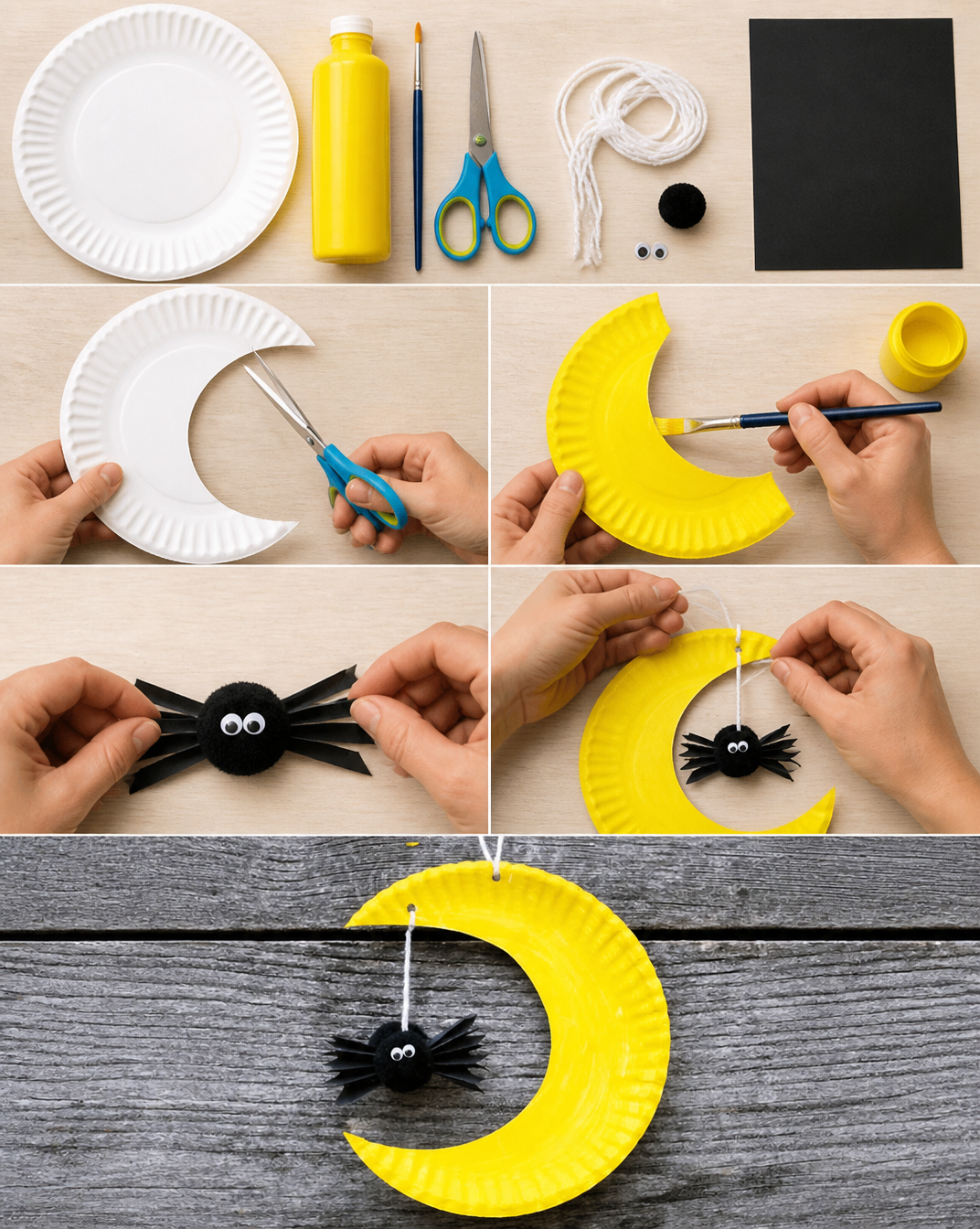Crescent Moon and Bat Kids' Craft Mobile • In the Bag Kids' Crafts