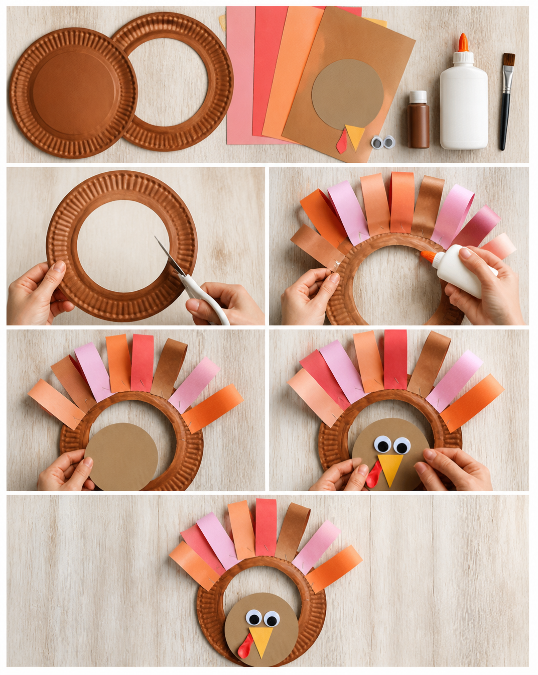 Paper Plate Thanksgiving Turkey Wreath
