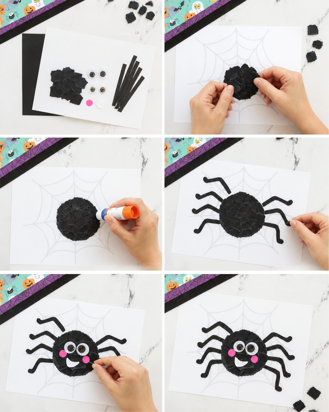 Torn Paper Spider Craft