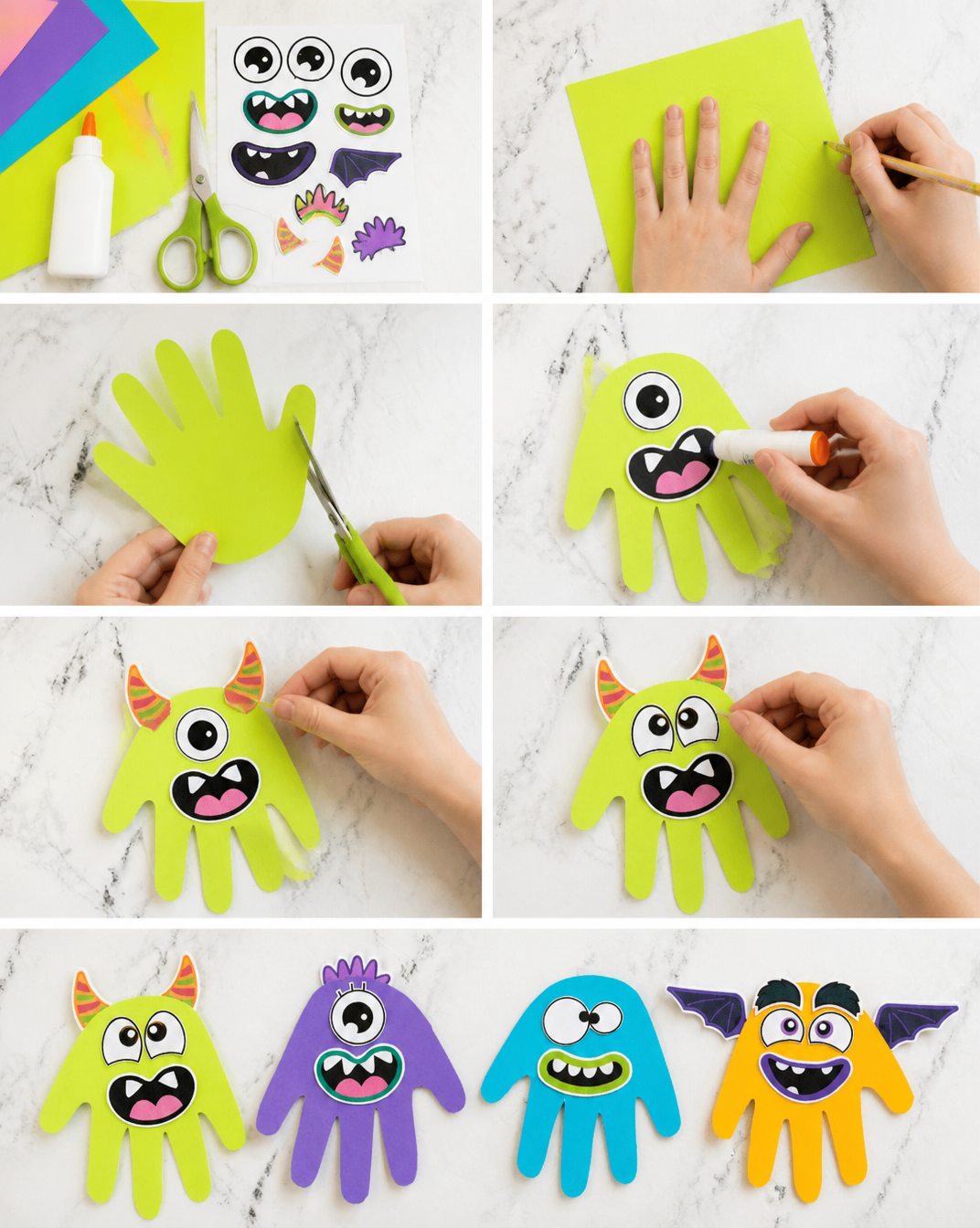 Handprint Monsters