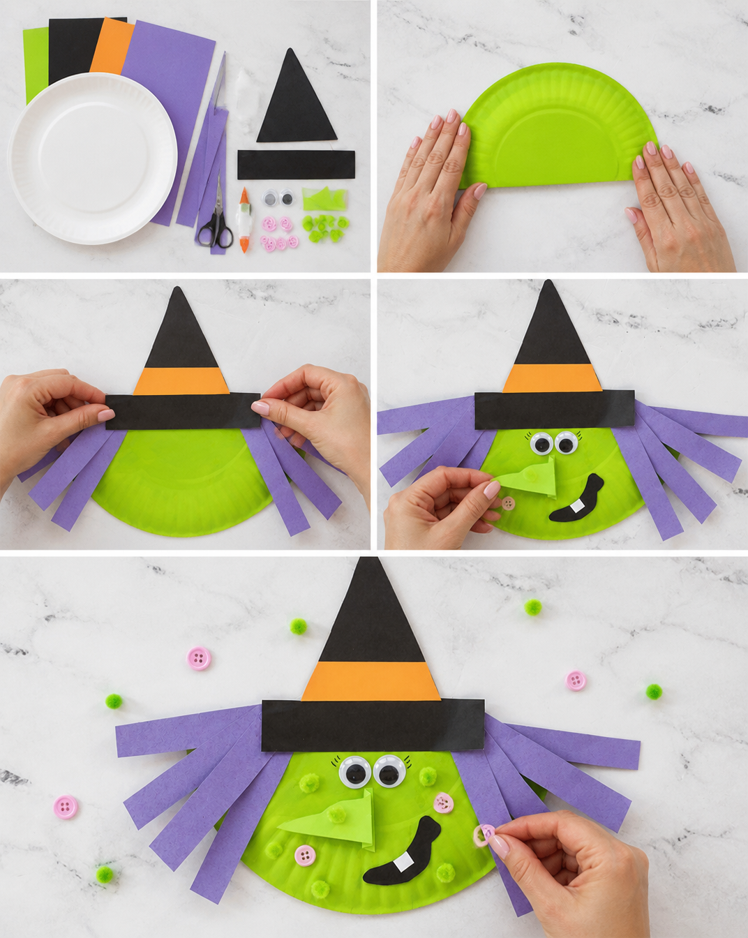 Paper Plate Witch Craft - Made To Be A Momma