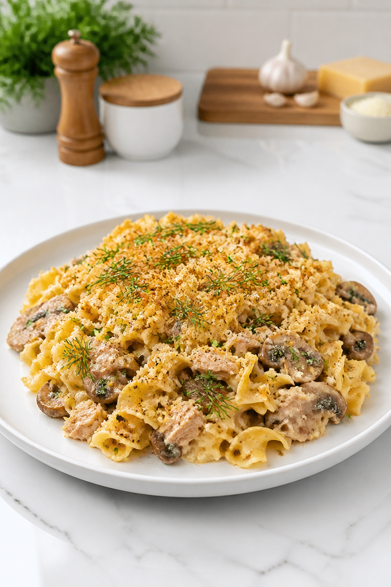 Tuna Noodle Casserole Grown Up Version