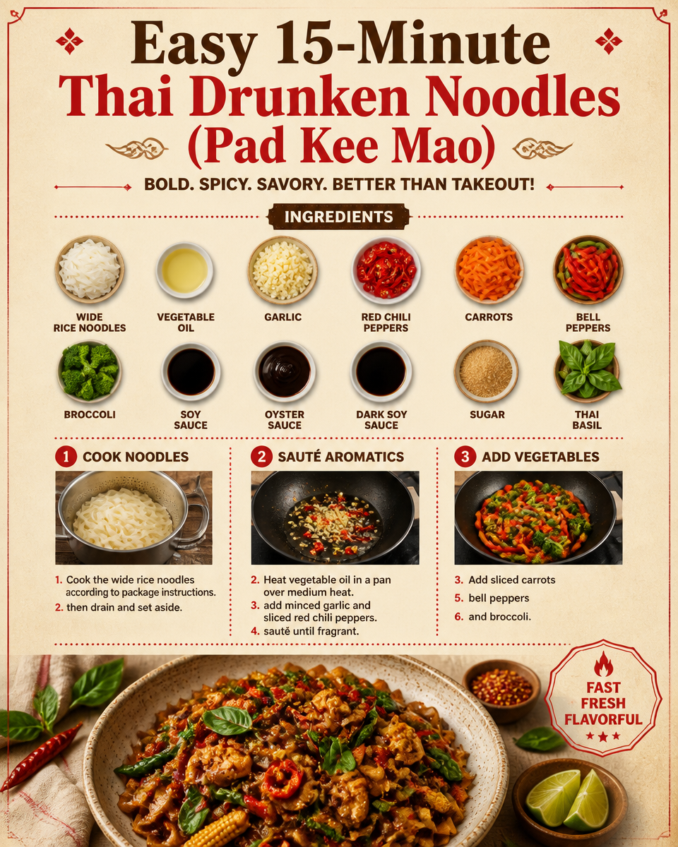 Easy 15-Minute Thai Drunken Noodles (Pad Kee Mao)