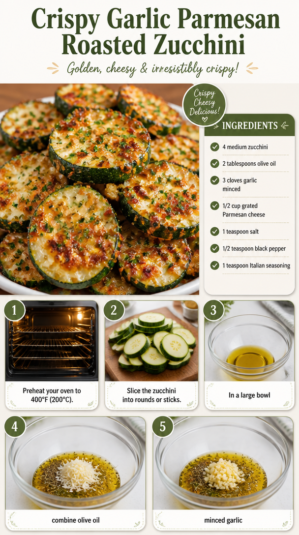 Crispy Garlic Parmesan Roasted Zucchini