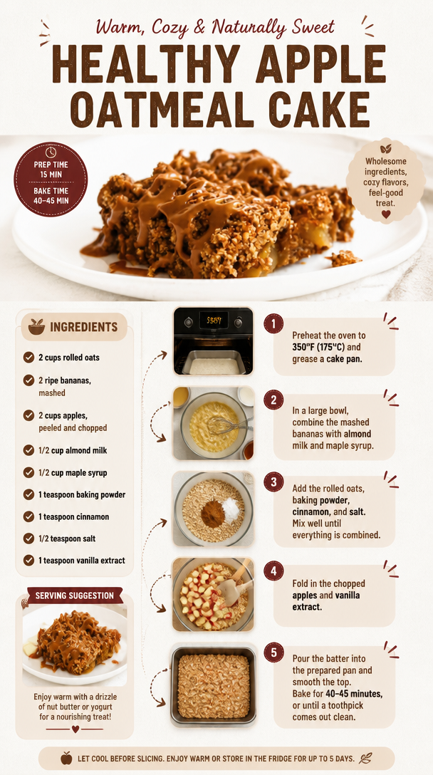 Healthy Apple Oatmeal Cake