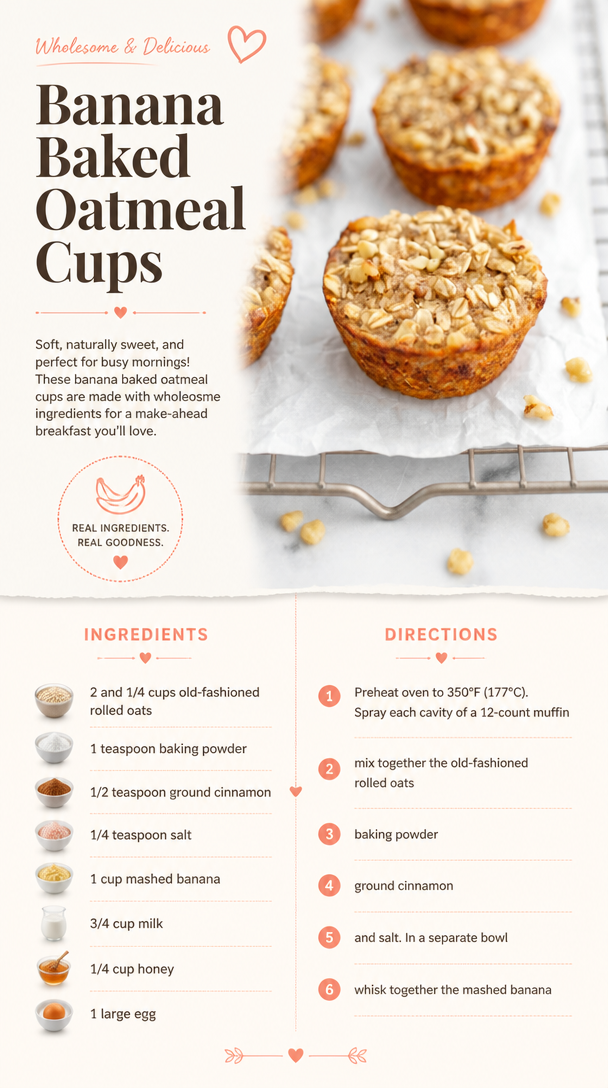 Banana Baked Oatmeal Cups