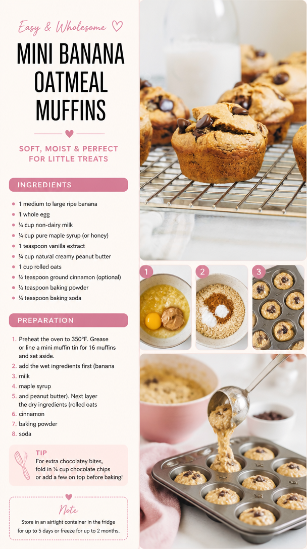 Mini Banana Oatmeal Muffins