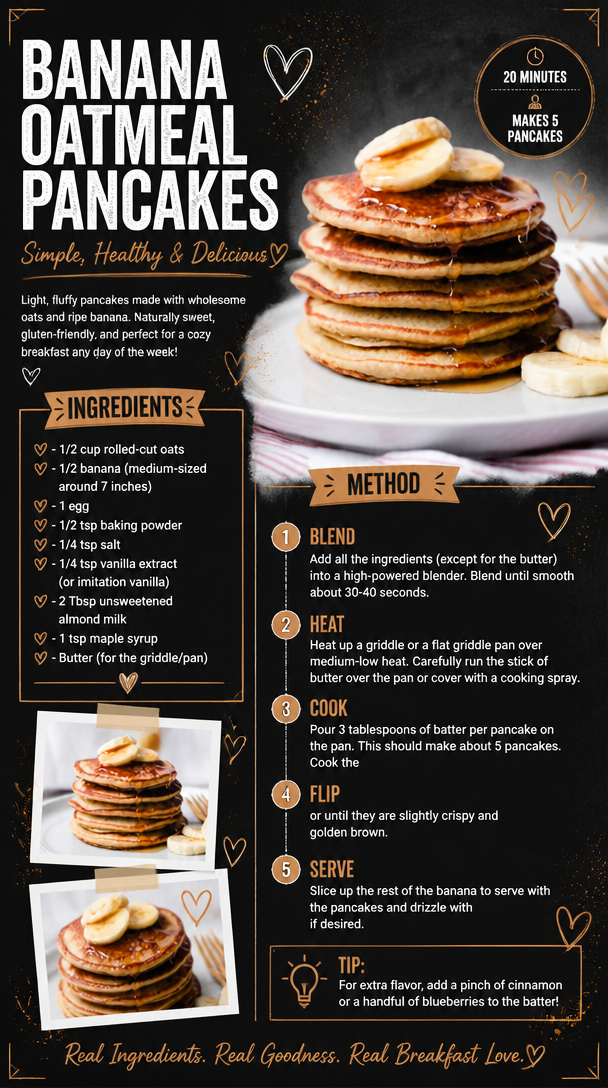 Banana Oatmeal Pancakes