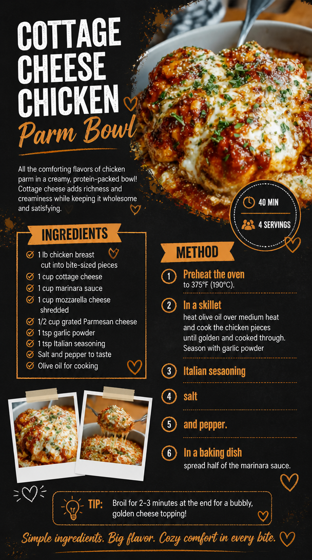Cottage Cheese Chicken Parmesan Bowl