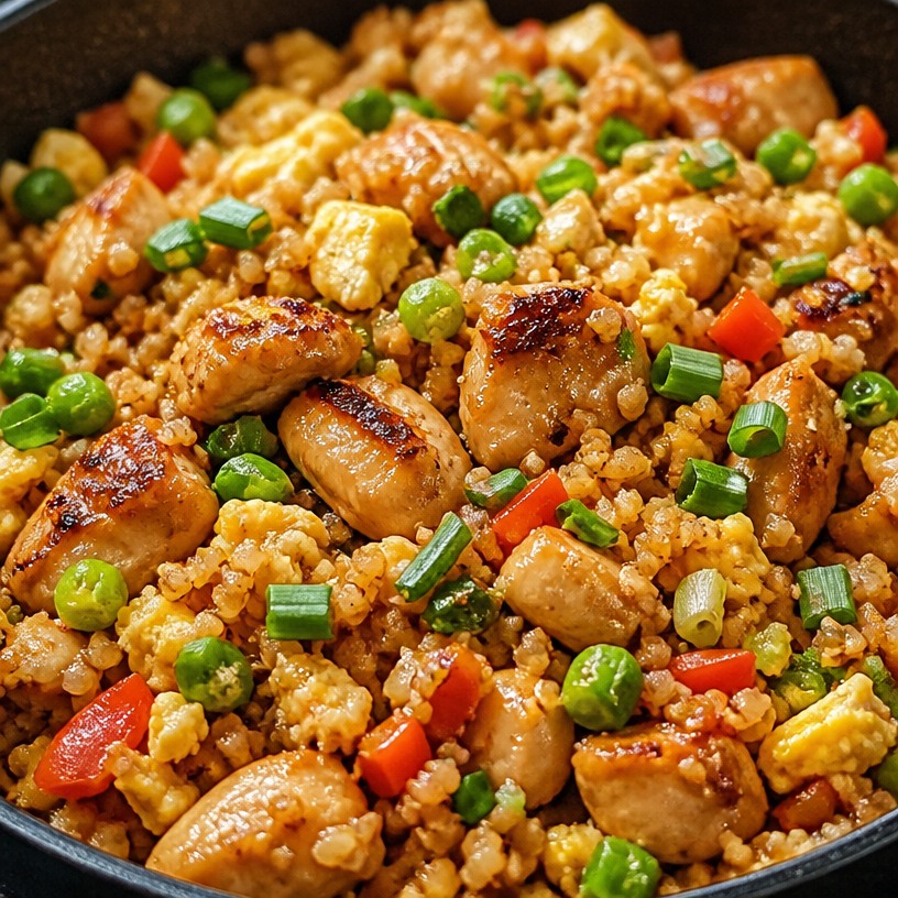 Low-Carb Cauliflower Fried Rice with Chicken and Egg