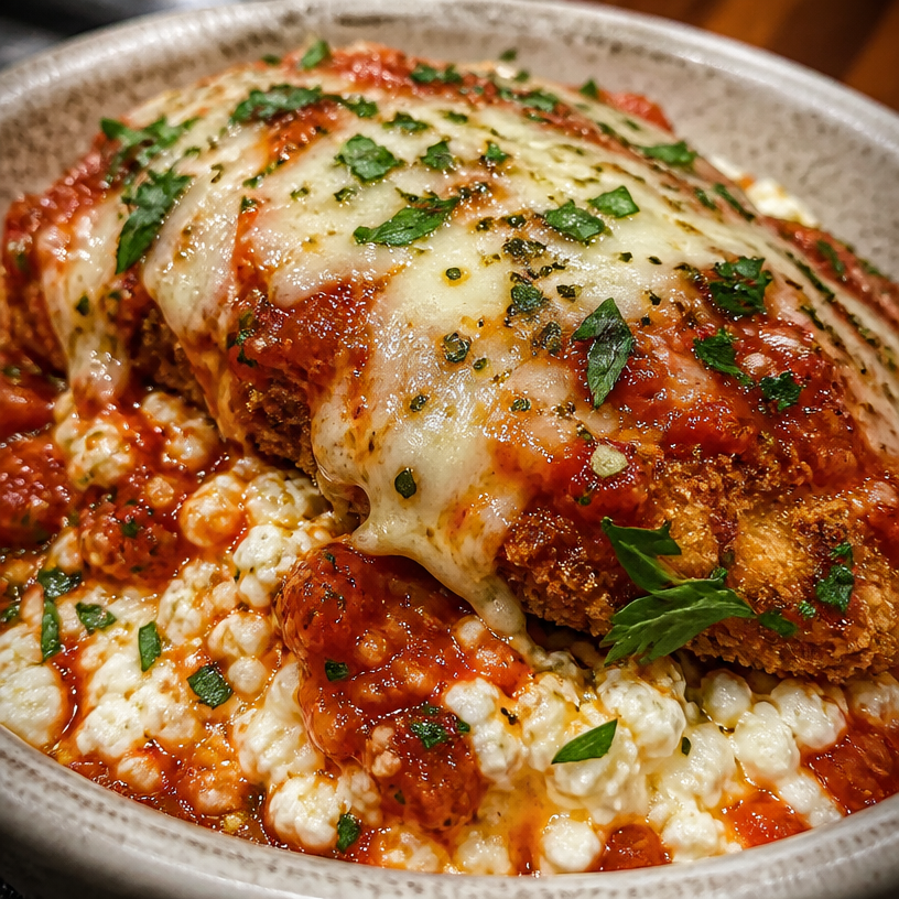 Cottage Cheese Chicken Parmesan Bowl