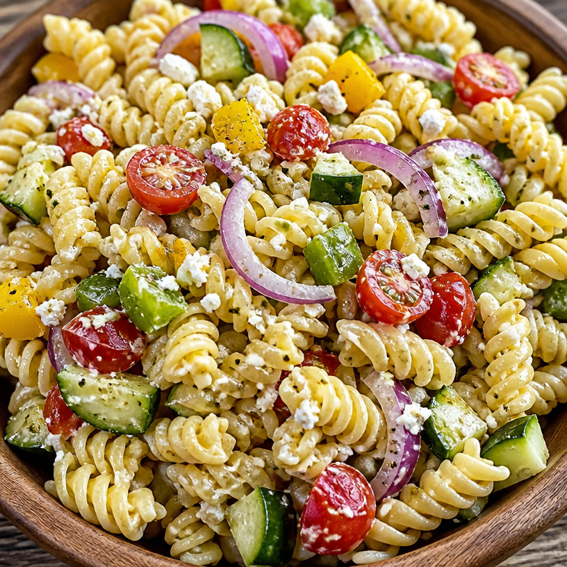 High Protein Greek Pasta Salad